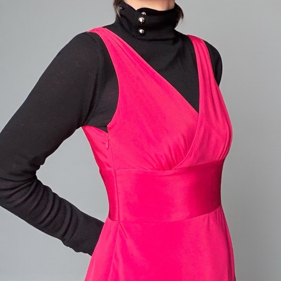 J. Crew Bright Pink Satin Silk Dress Y2K Size 4 - Picture 5 of 11
